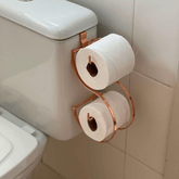 Suporte Duplo de Papel Higiênico para Caixa Acoplada Rose Gold - Ela Decora